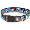 Buckle-Down Disney the Sensational Six Smiling Faces Stripe Plastic Clip Dog Collar