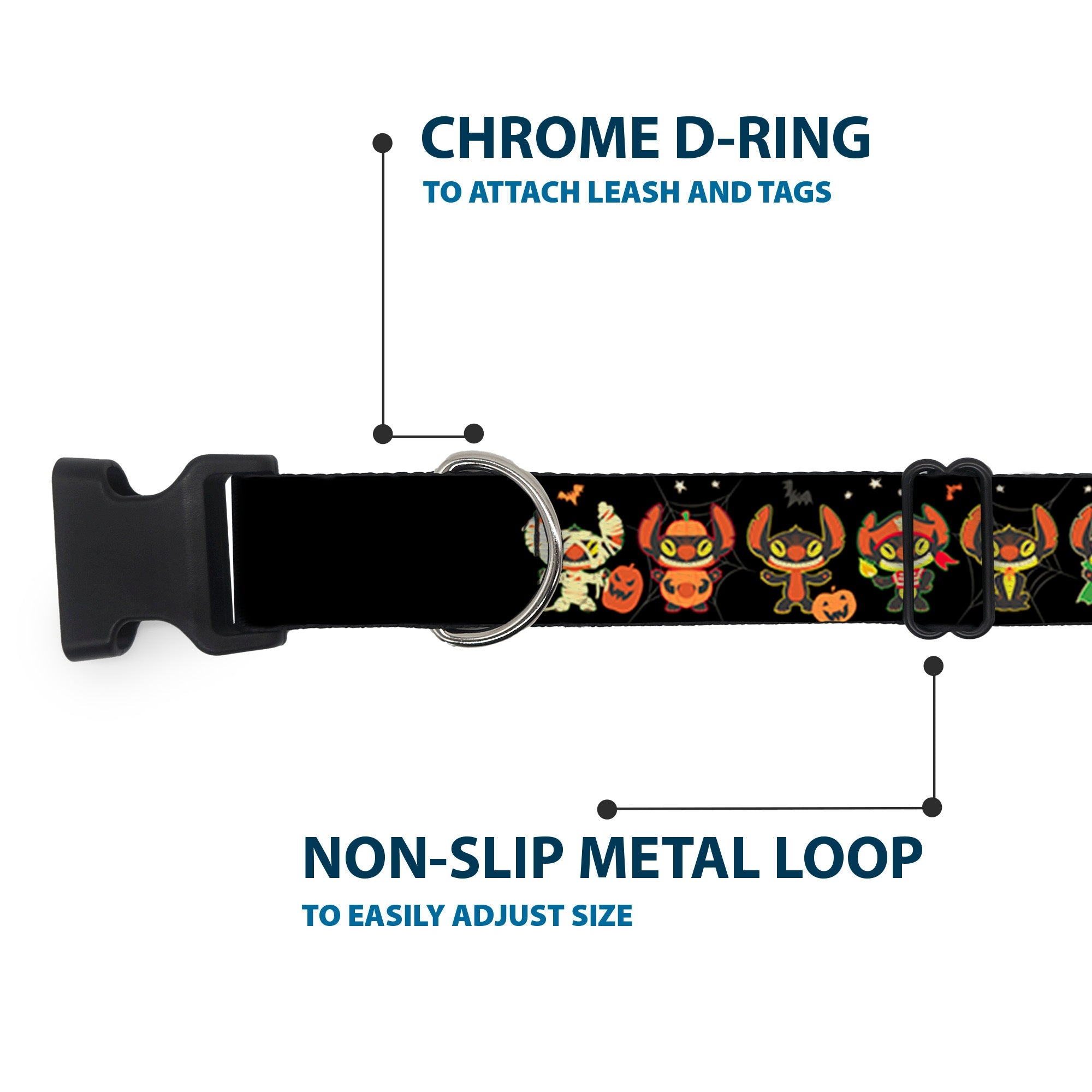 Plastic Clip Collar - Lilo and Stitch Halloween Stitch Dress Up Poses Black