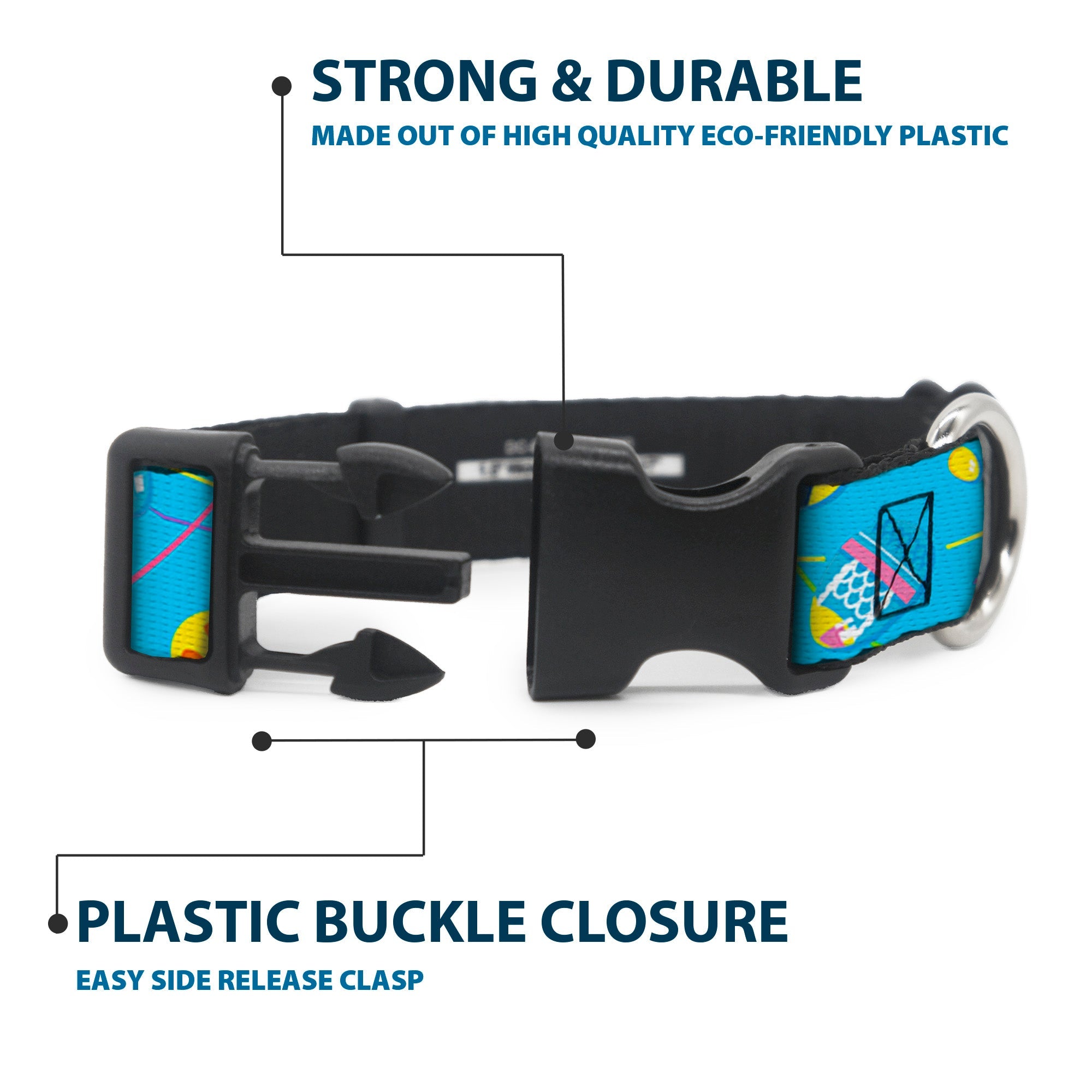Plastic Clip Collar - Pixar Holiday Collection Easter Egg Characters Scattered Blue