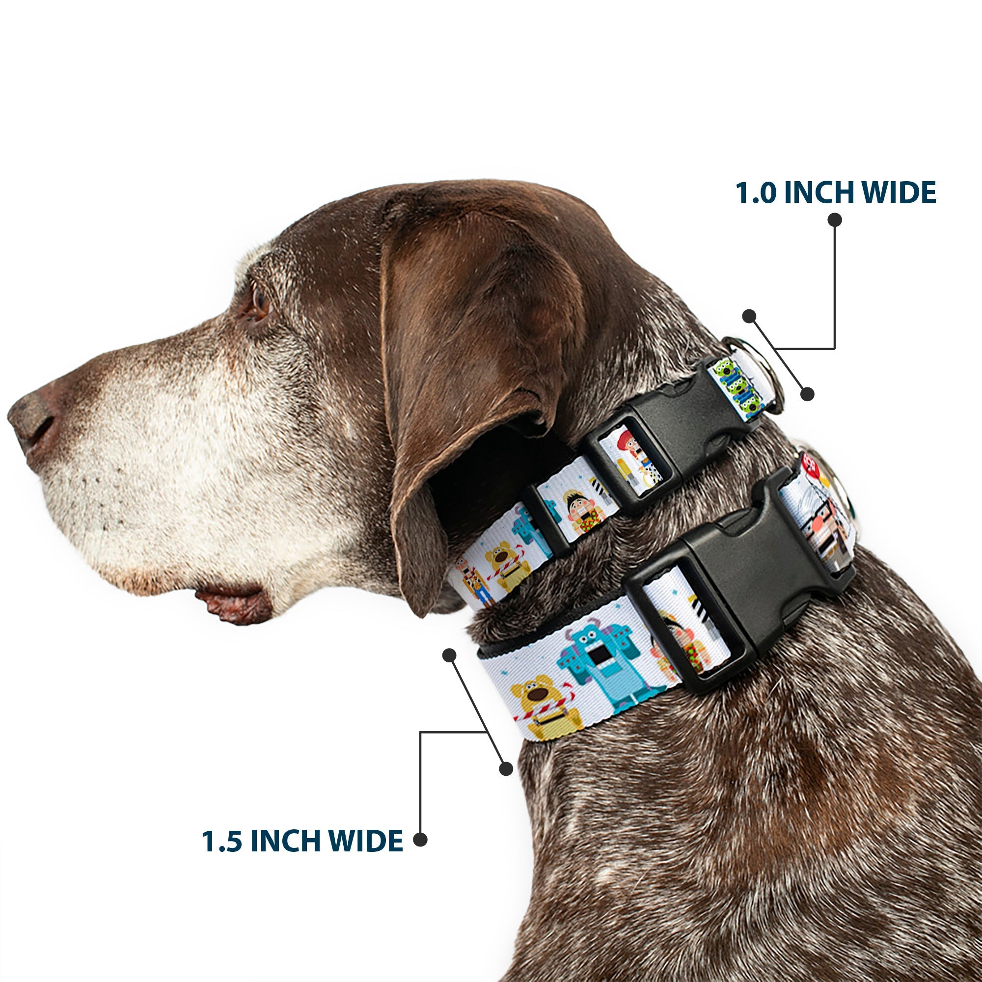 Plastic Clip Collar - Pixar Holiday Collection Nutcracker Characters Lineup/Stars White/Blues