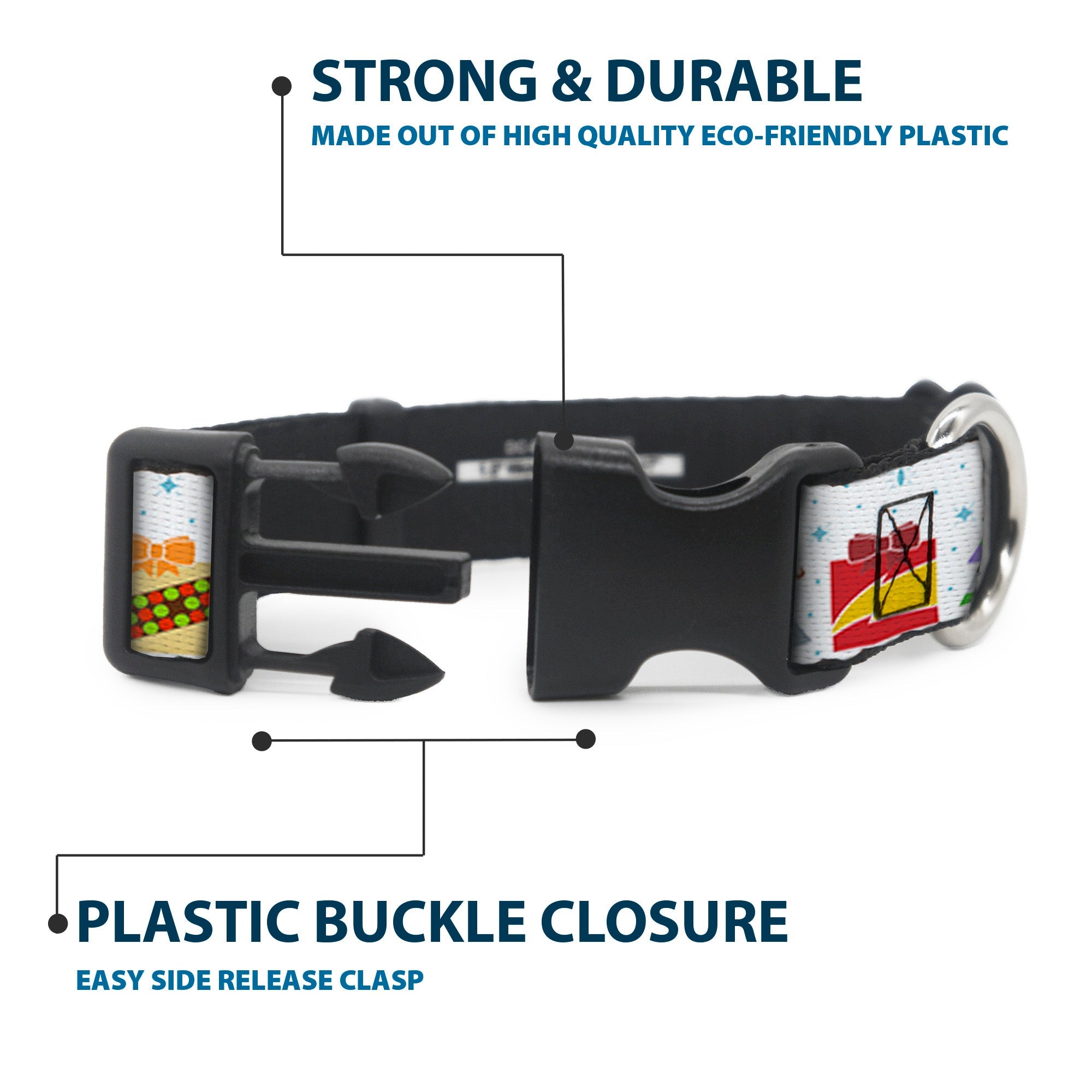 Plastic Clip Collar - Pixar Holiday Collection Character Gifts Lineup/Stars White/Blues