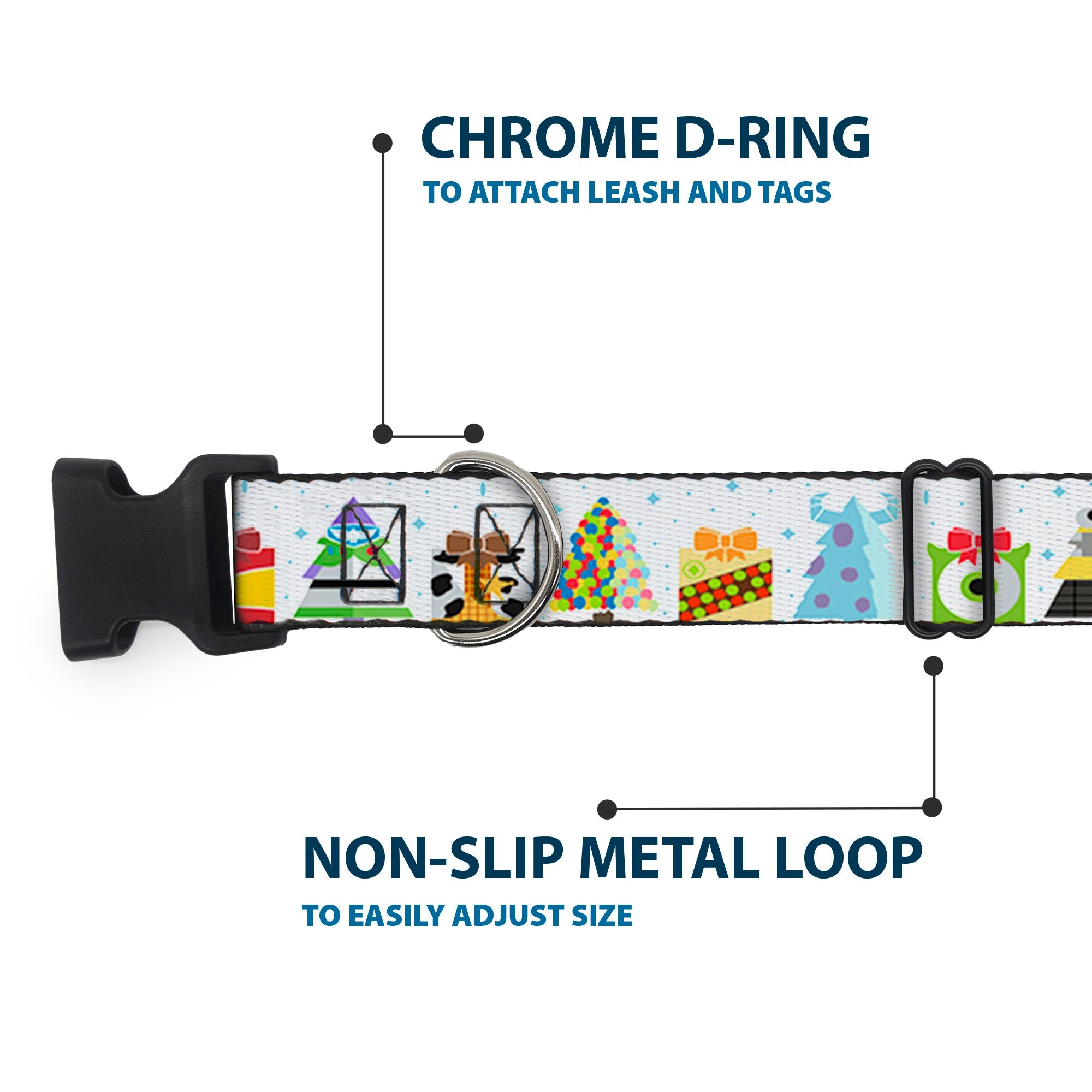 Plastic Clip Collar - Pixar Holiday Collection Character Gifts Lineup/Stars White/Blues