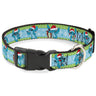 Plastic Clip Collar - Lilo and Stitch Holiday Stitch and Scrump Poses Stripe Green/Blue