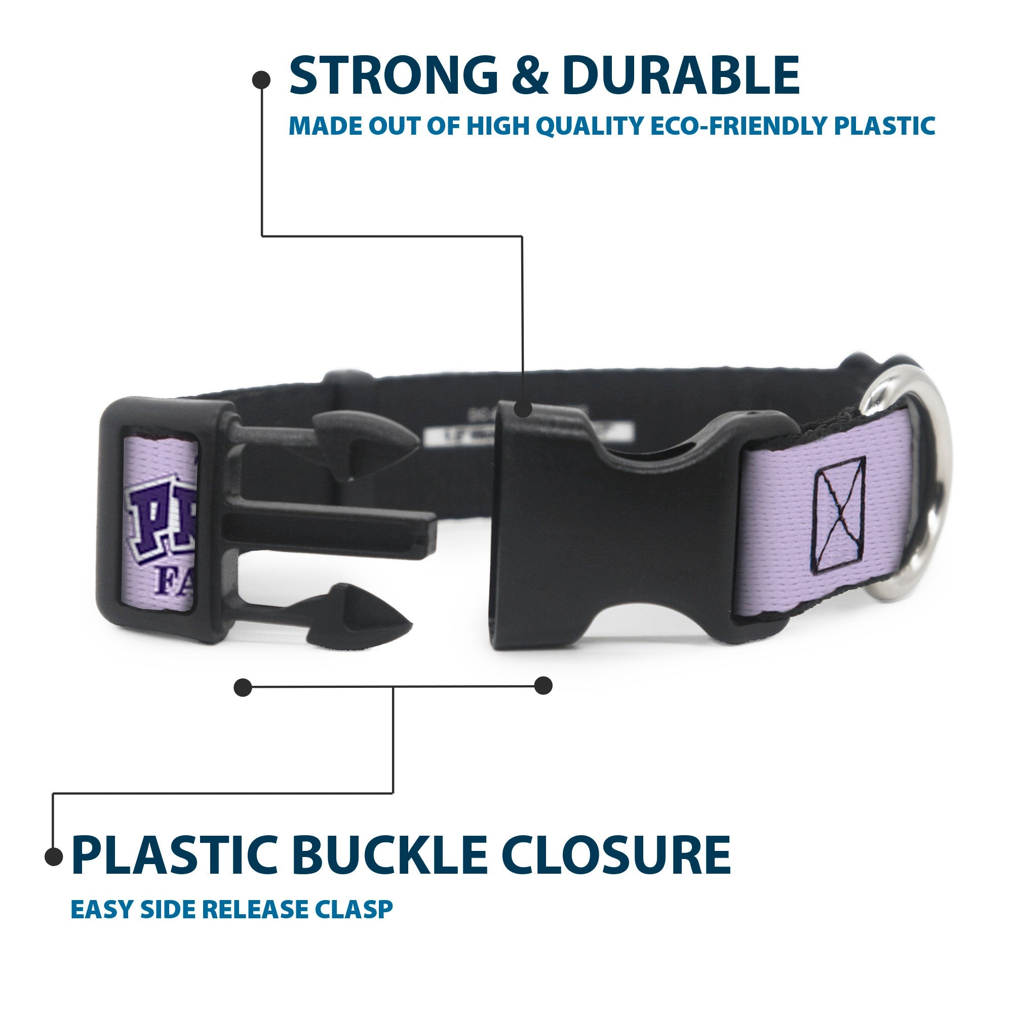 Plastic Clip Collar - THE PROUD FAMILY Title Logo Purples