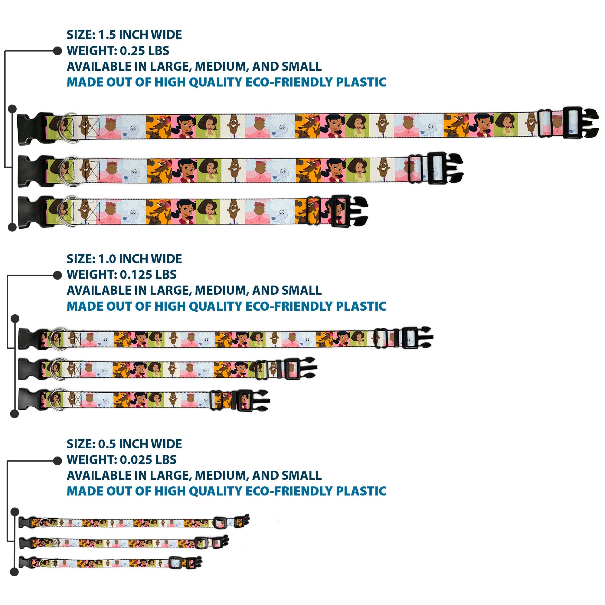 Plastic Clip Collar - The Proud Family 6-Character Block Poses