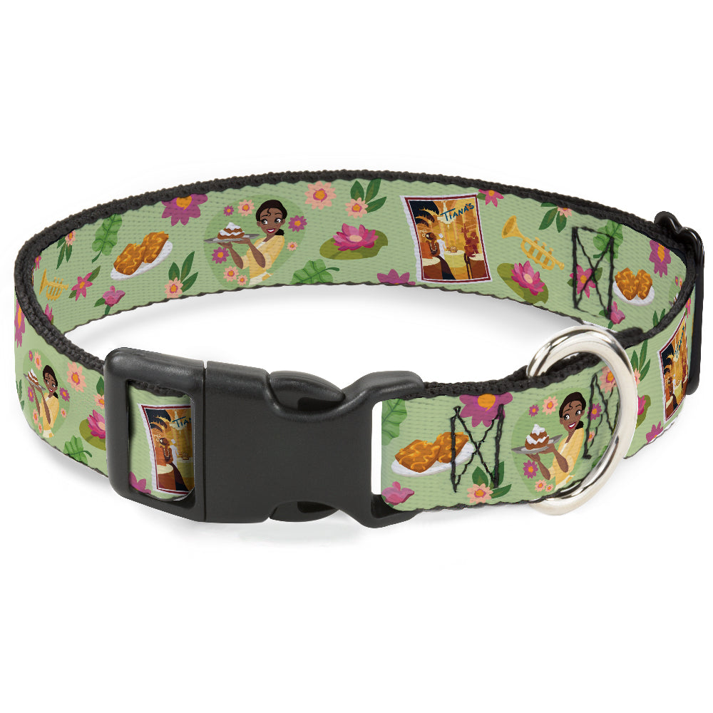 Plastic Clip Collar - The Princess and the Frog Tianas Place Collage Greens/Pinks
