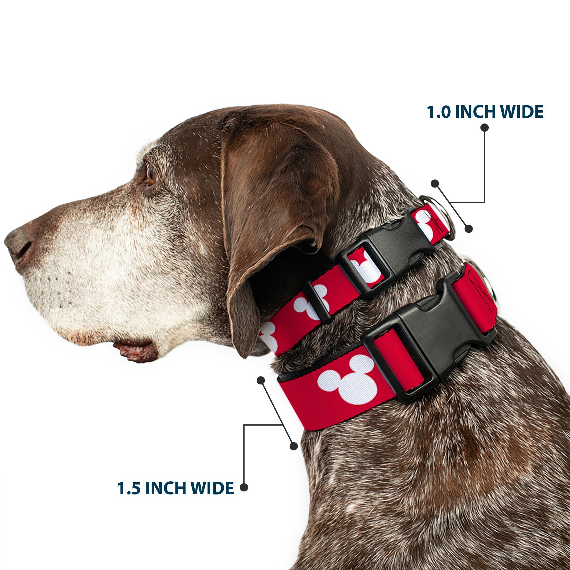 Plastic Clip Collar - Mickey Mouse Ears Icon Red/White