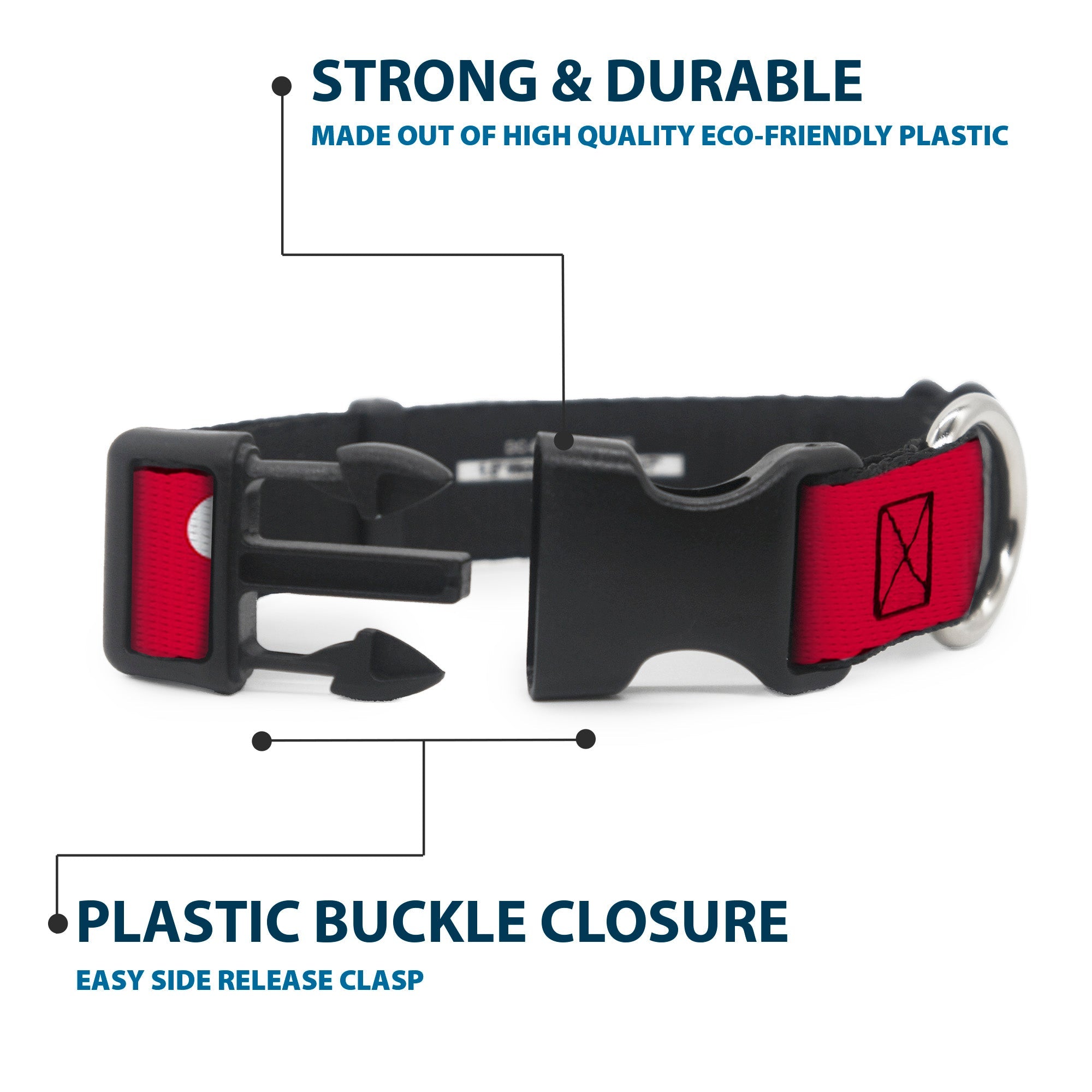 Plastic Clip Collar - Mickey Mouse Ears Icon Red/White