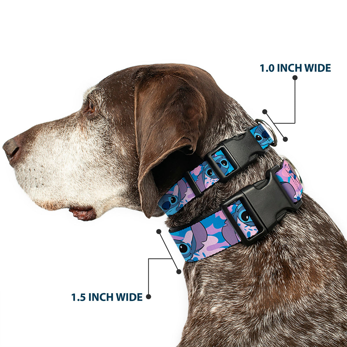 Plastic Clip Collar - Lilo & Stitch Stitch Flip Expressions Close-Up Blues/Pinks