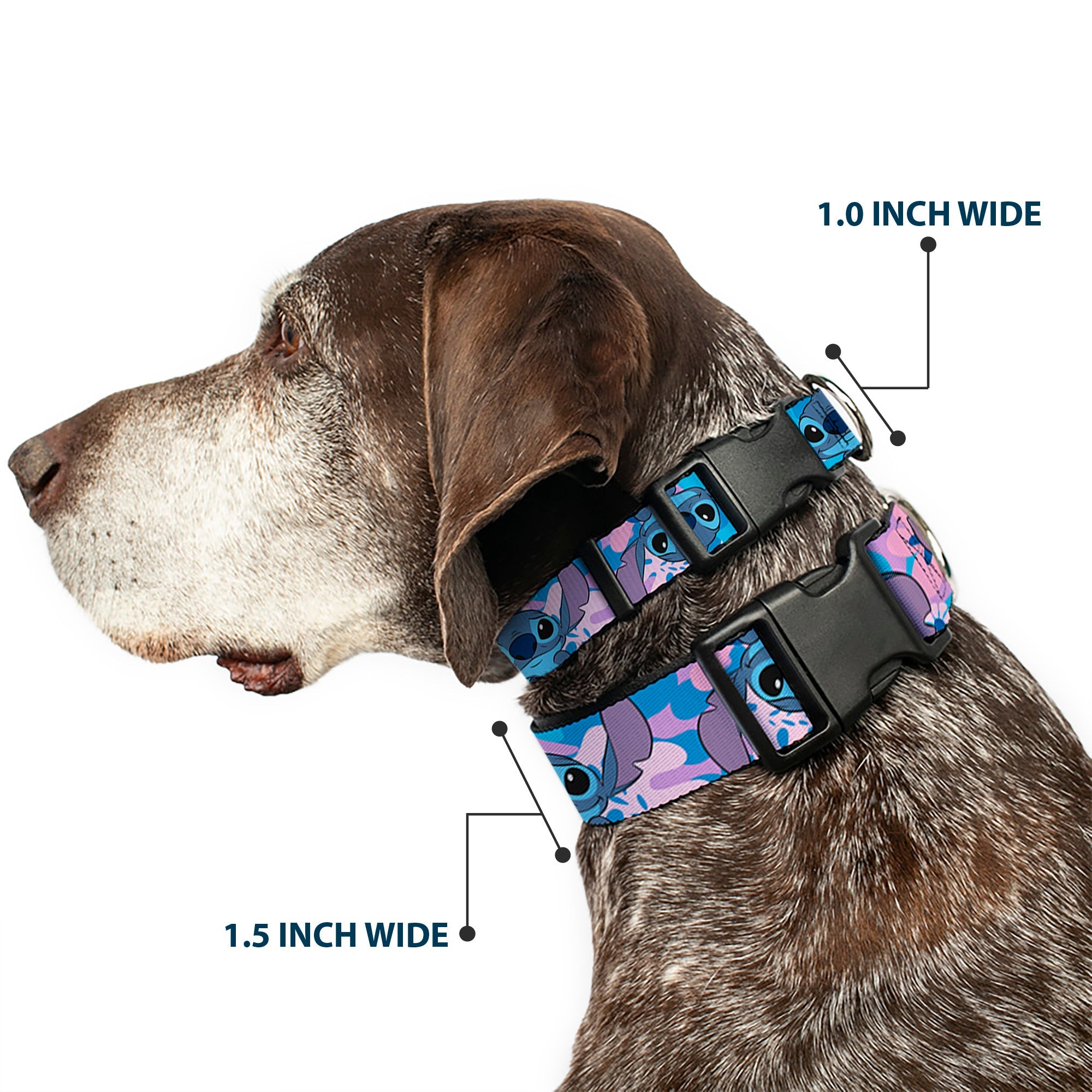 Plastic Clip Collar - Lilo & Stitch Stitch Flip Expressions Close-Up Blues/Pinks