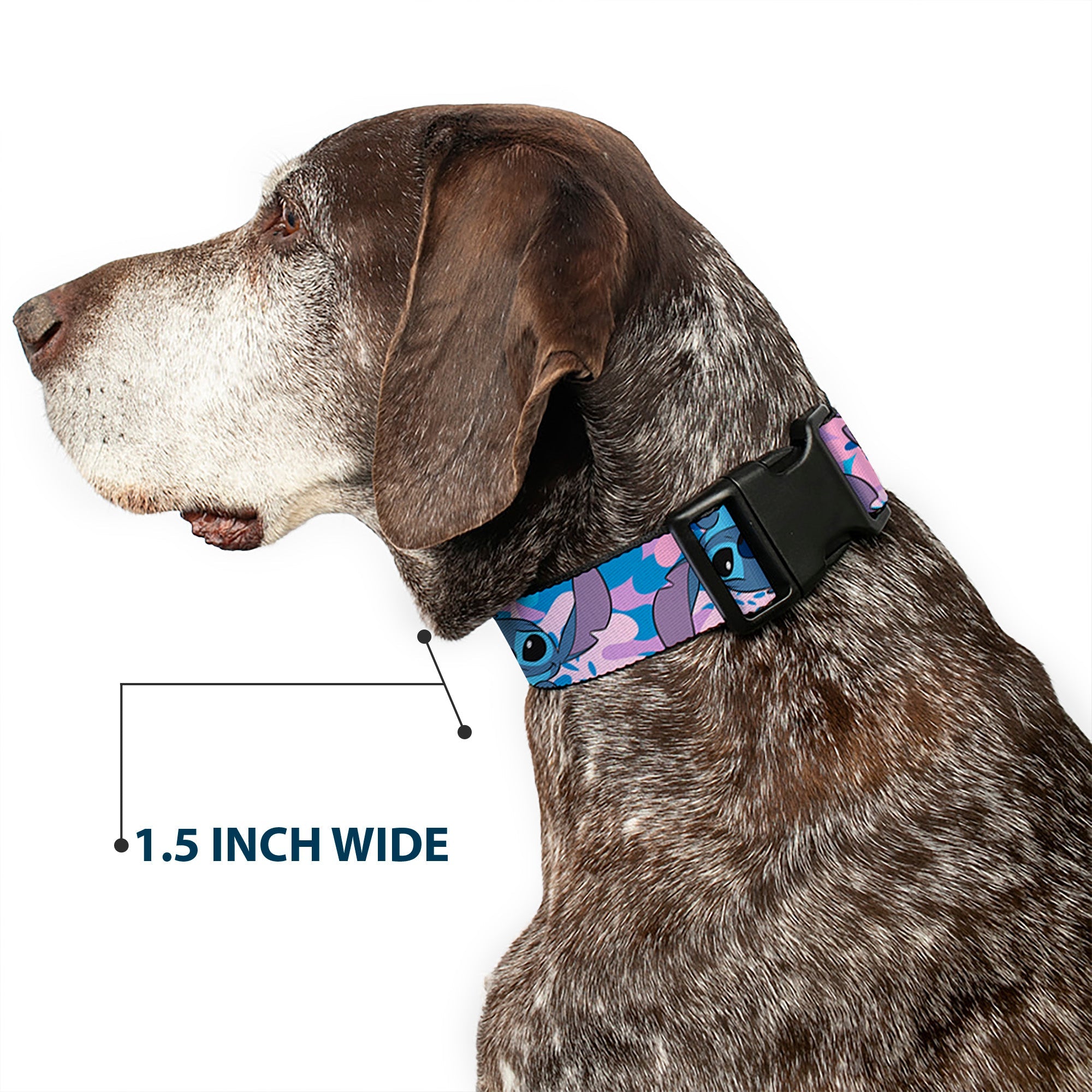 Plastic Clip Collar - Lilo & Stitch Stitch Flip Expressions Close-Up Blues/Pinks