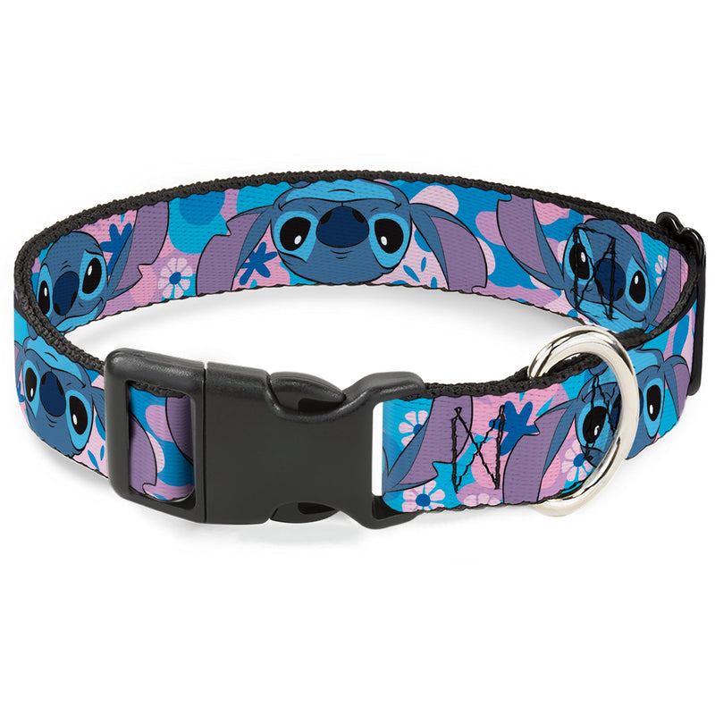 Plastic Clip Collar - Lilo & Stitch Stitch Flip Expressions Close-Up Blues/Pinks