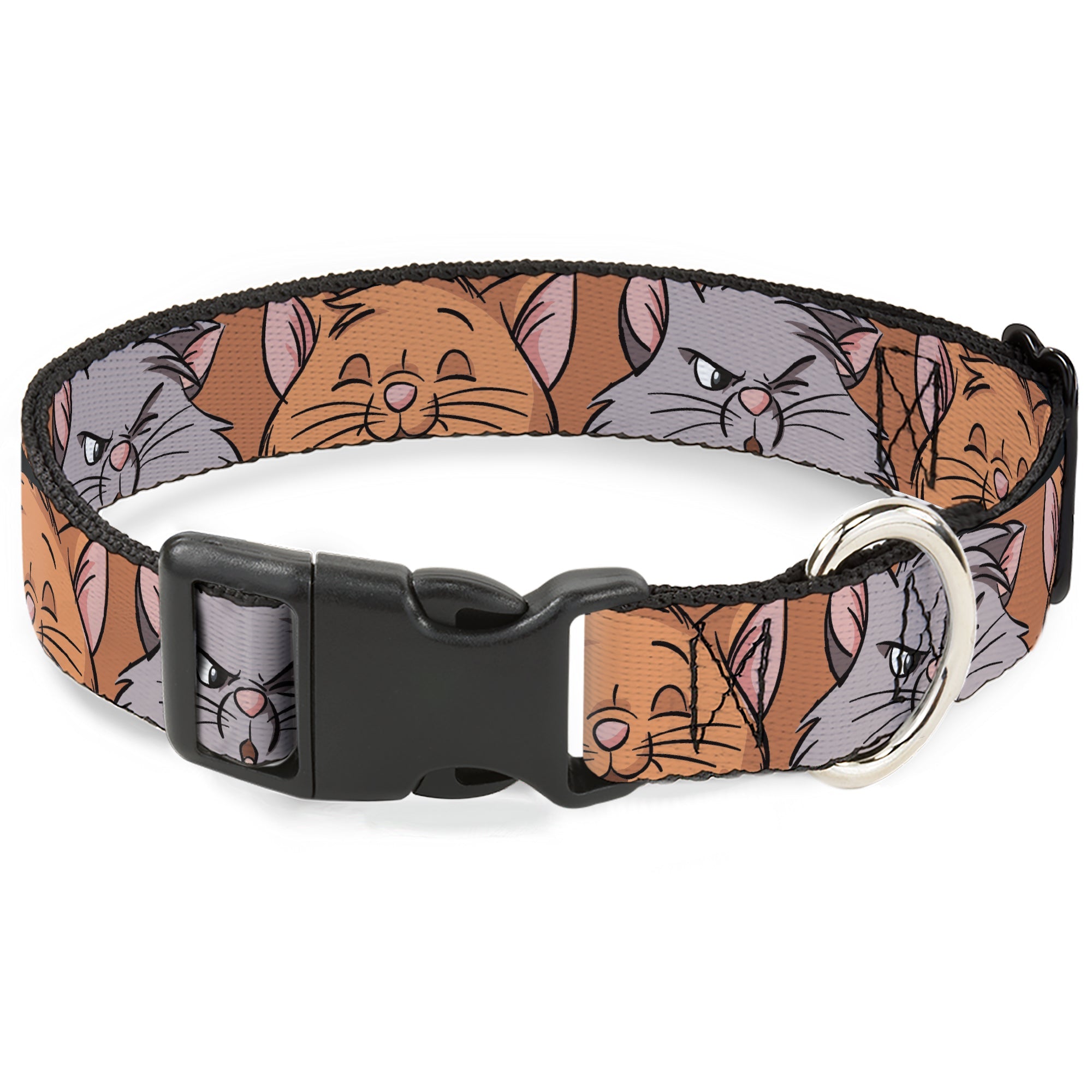 Plastic Clip Collar - Aristocats Toulouse and Berlioz Close-Up Faces Orange