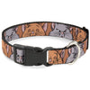 Buckle-Down Disney Aristocats Toulouse and Berlioz Faces Plastic Clip Dog Collar