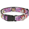 Plastic Clip Collar - Disney DREAM BIG PRINCESS Faces Pinks/Purples