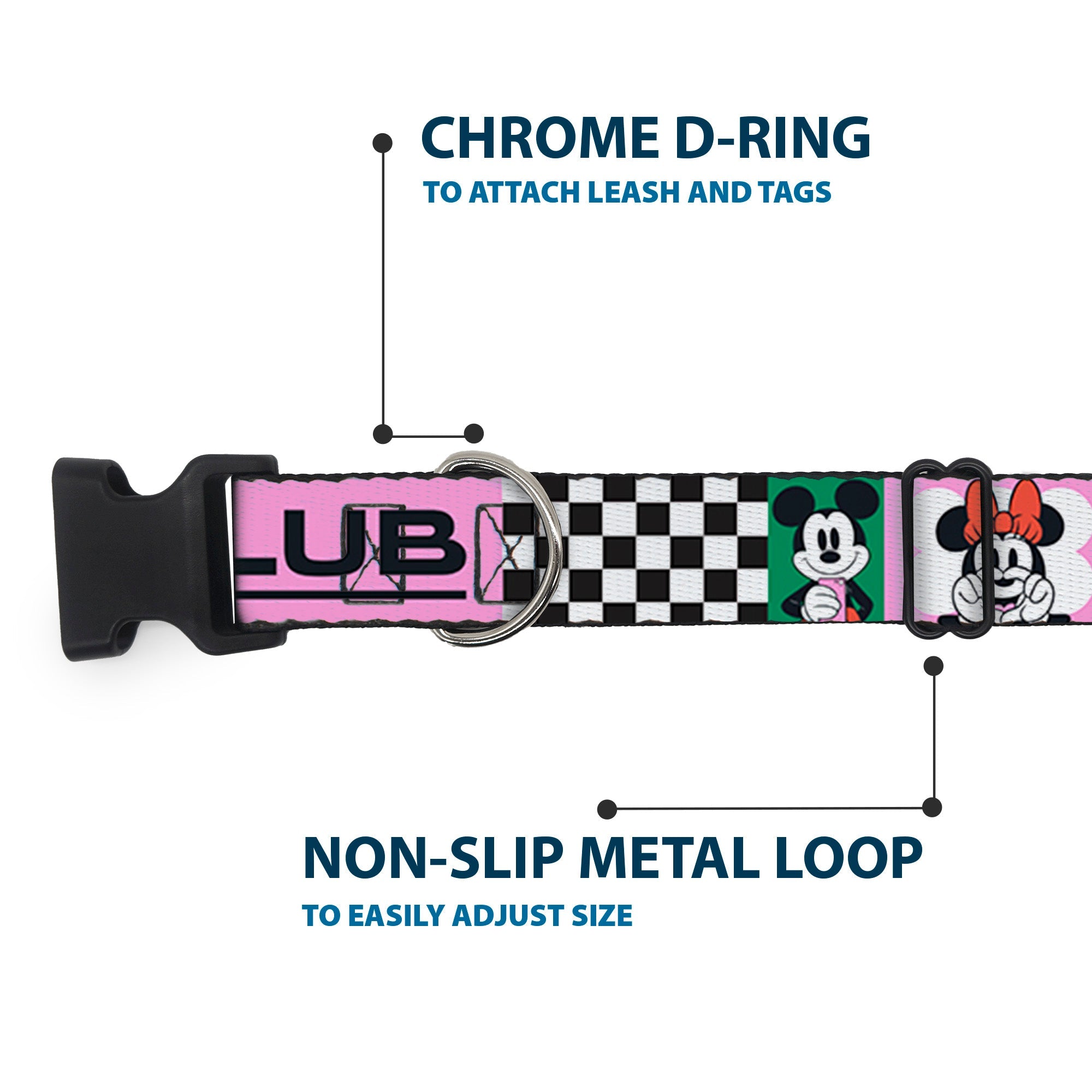 Plastic Clip Collar - Sensational Six GOOD VIBES CLUB Pose Blocks Multi Color