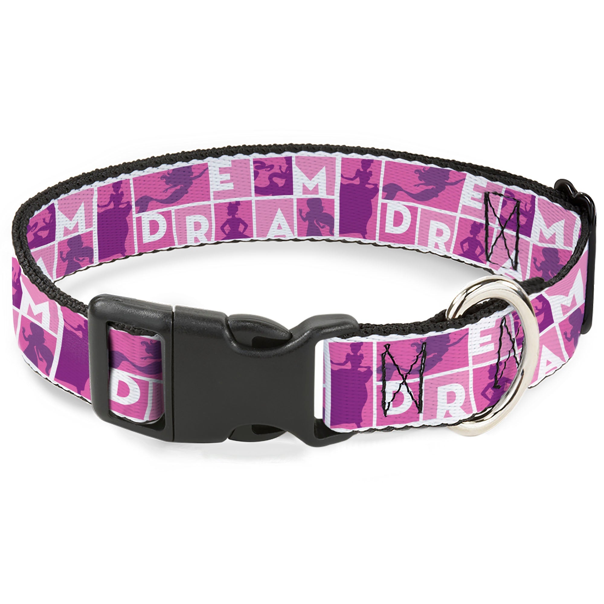 Plastic Clip Collar - Disney DREAM Princess Silhouette Poses Pinks/White