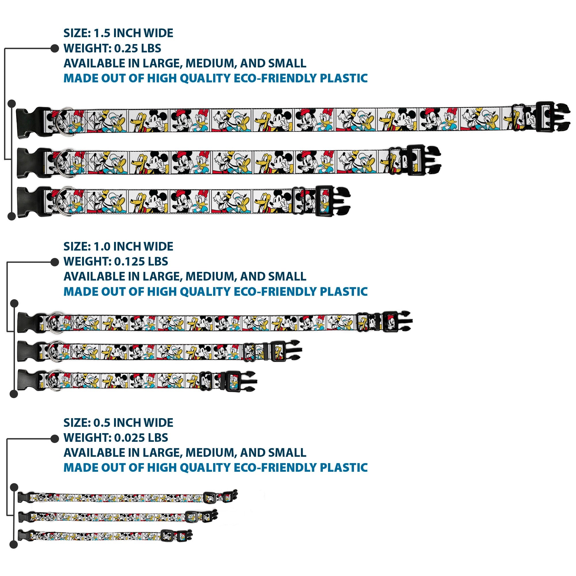 Plastic Clip Collar - Sensational Six Buddy Pose Blocks White/Multi Color