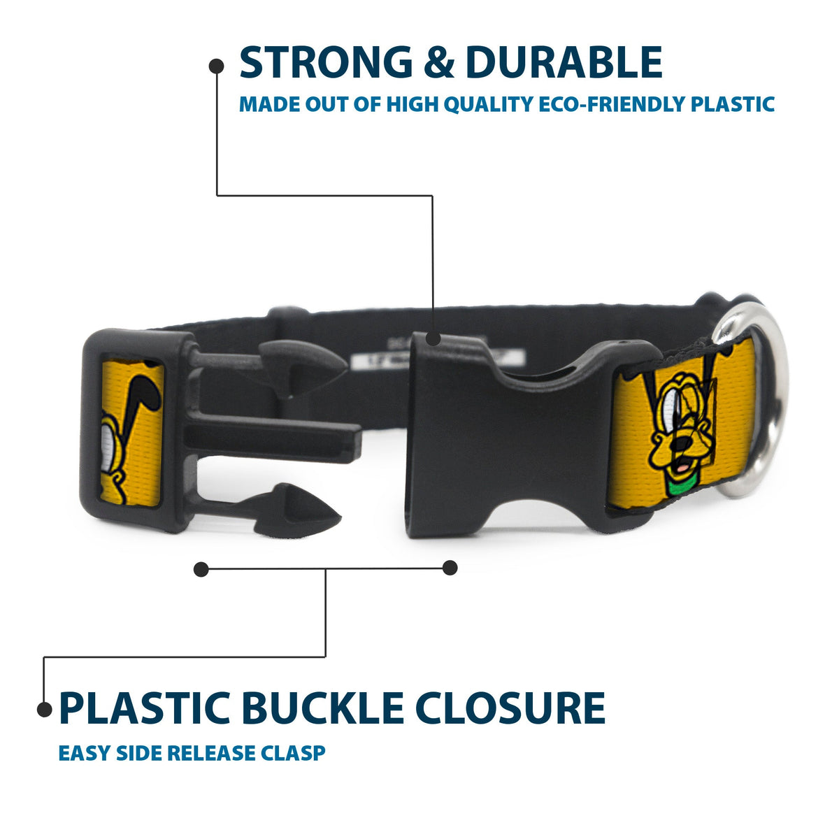 Plastic Clip Collar - Disney Pluto Expressions Orange