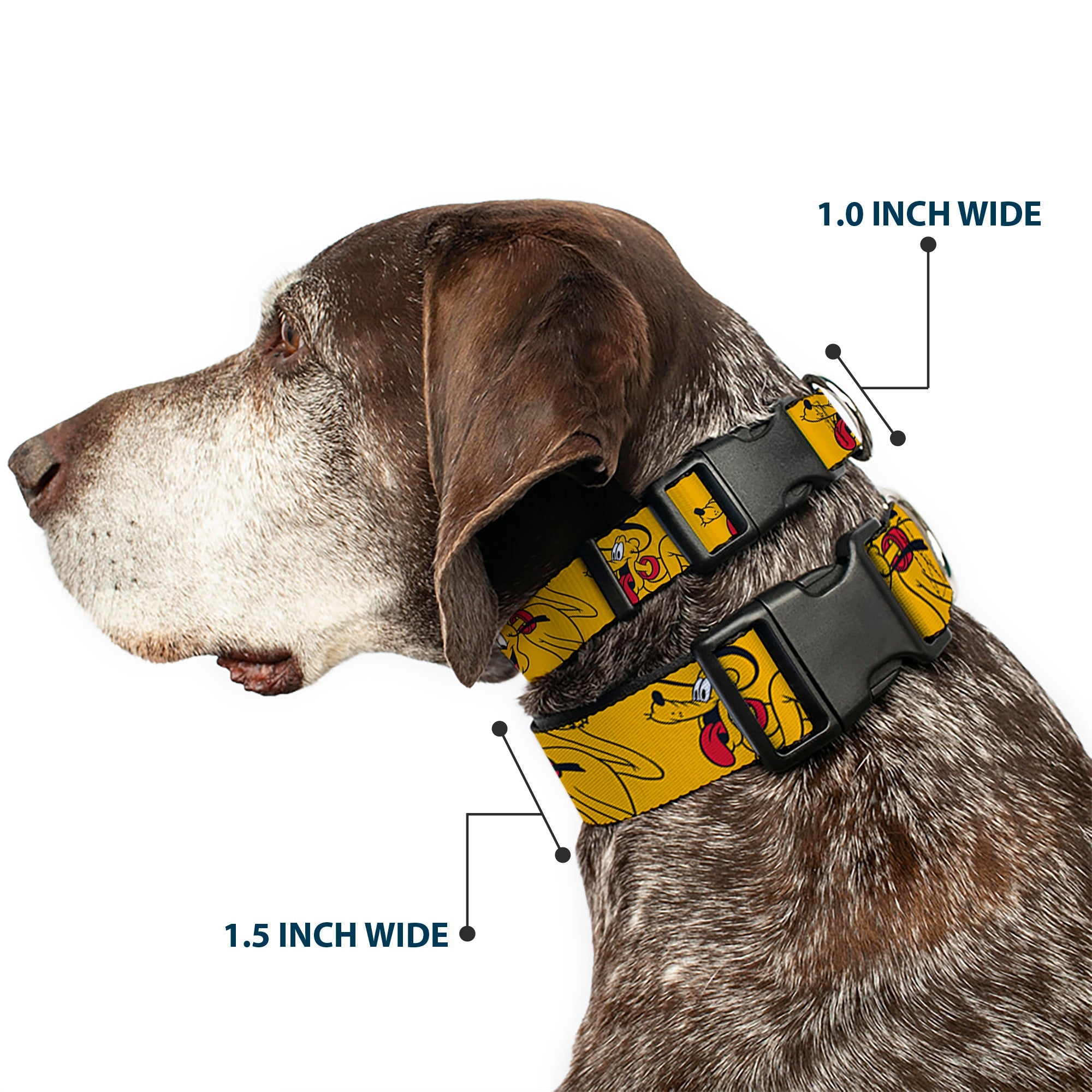 Plastic Clip Collar - Disney Pluto Poses Orange