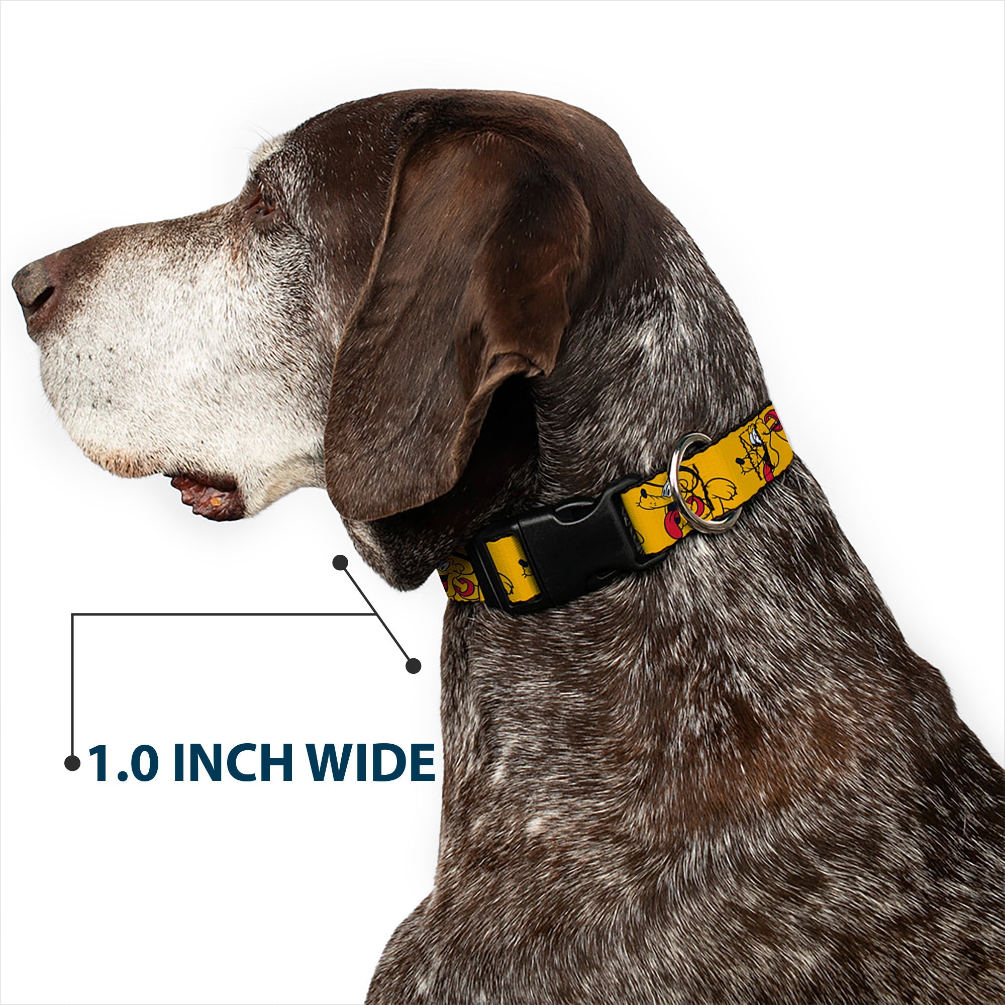 Plastic Clip Collar - Disney Pluto Poses Orange