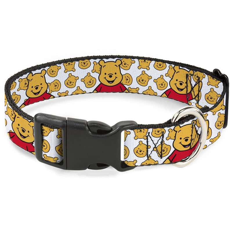 Plastic Clip Collar - Winnie the Pooh Chibi Pose and Expressions Scattered White