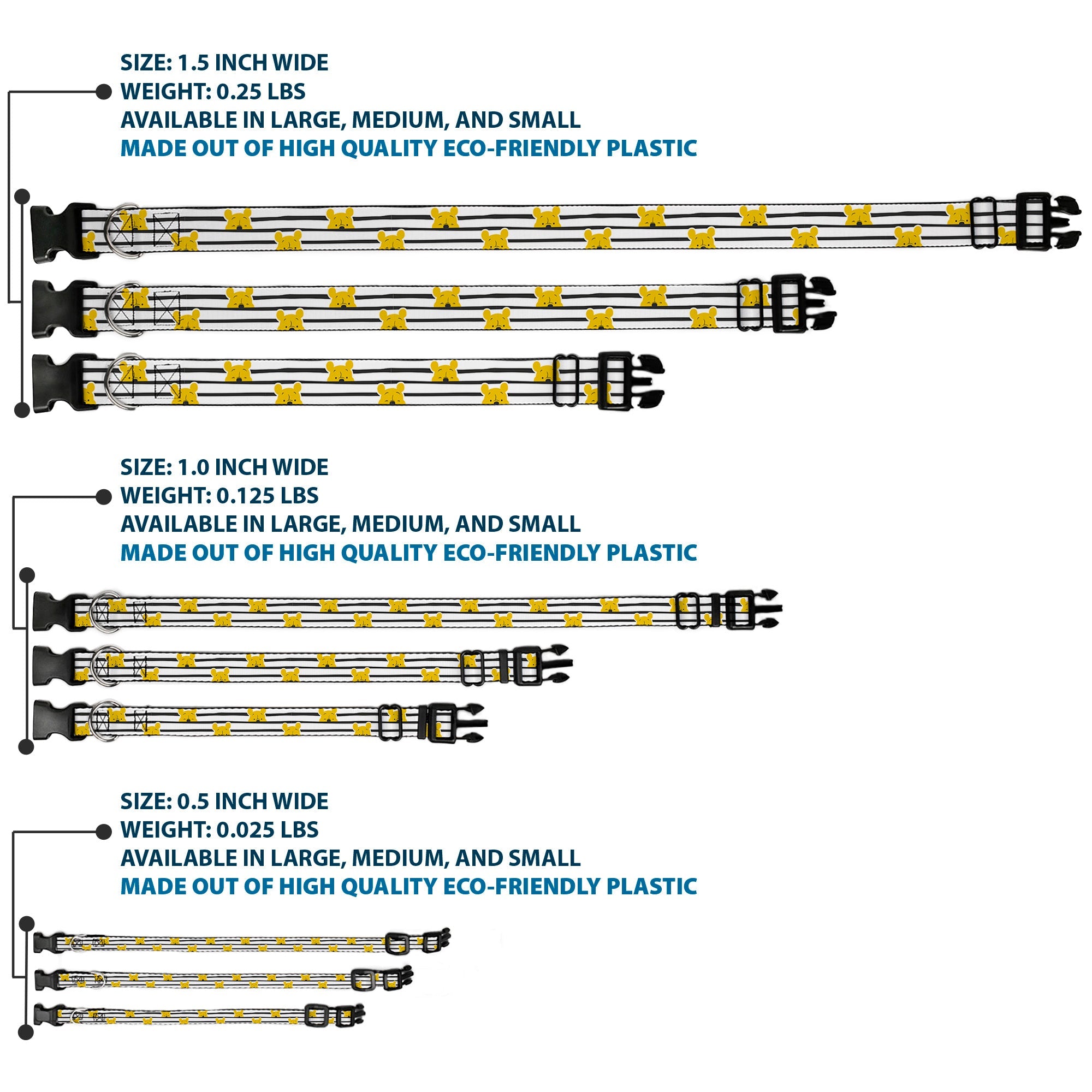 Plastic Clip Collar - Winnie the Pooh Peeking Poses Stripe White/Black