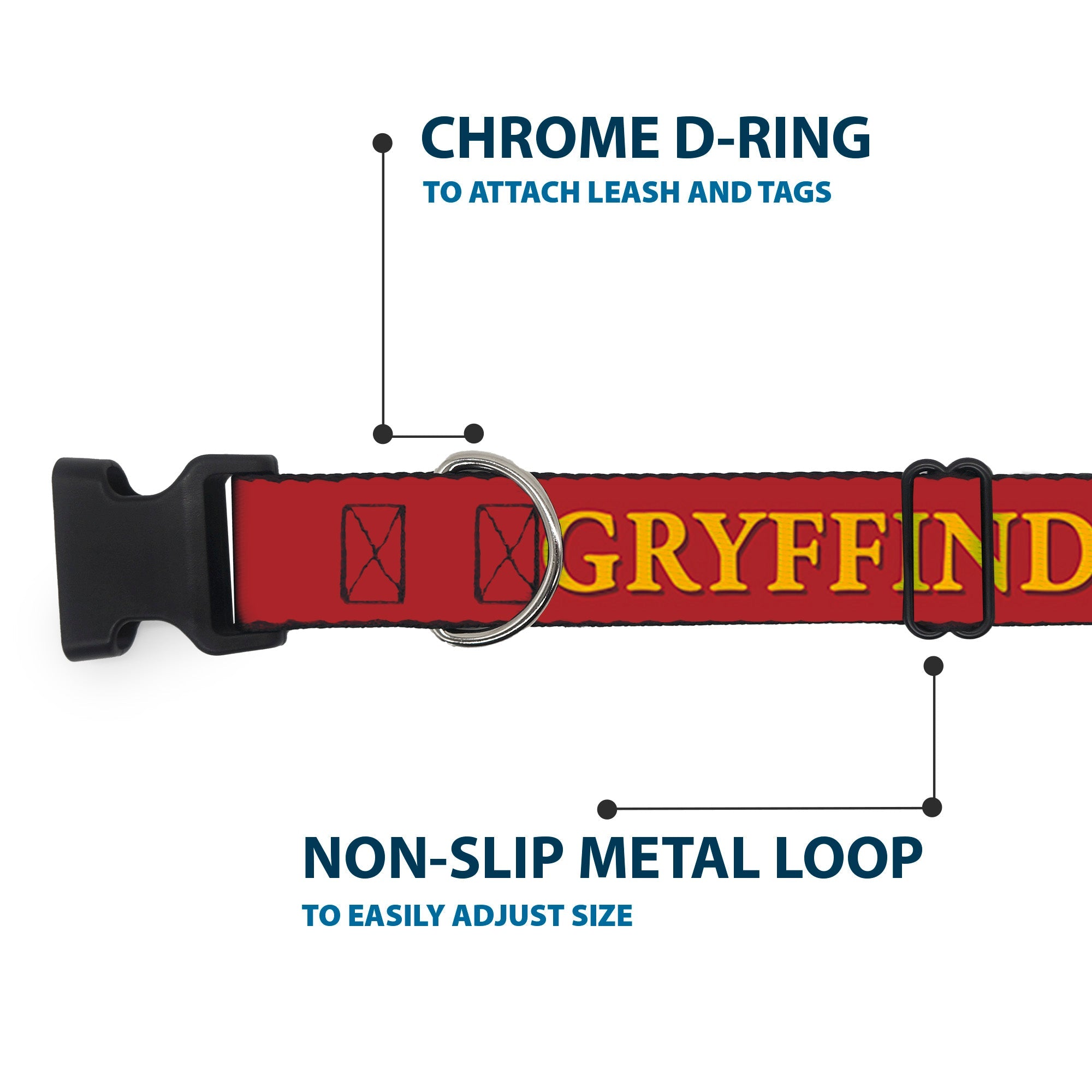 Plastic Clip Collar - Harry Potter GRYFFINDOR & Crest Black/Red