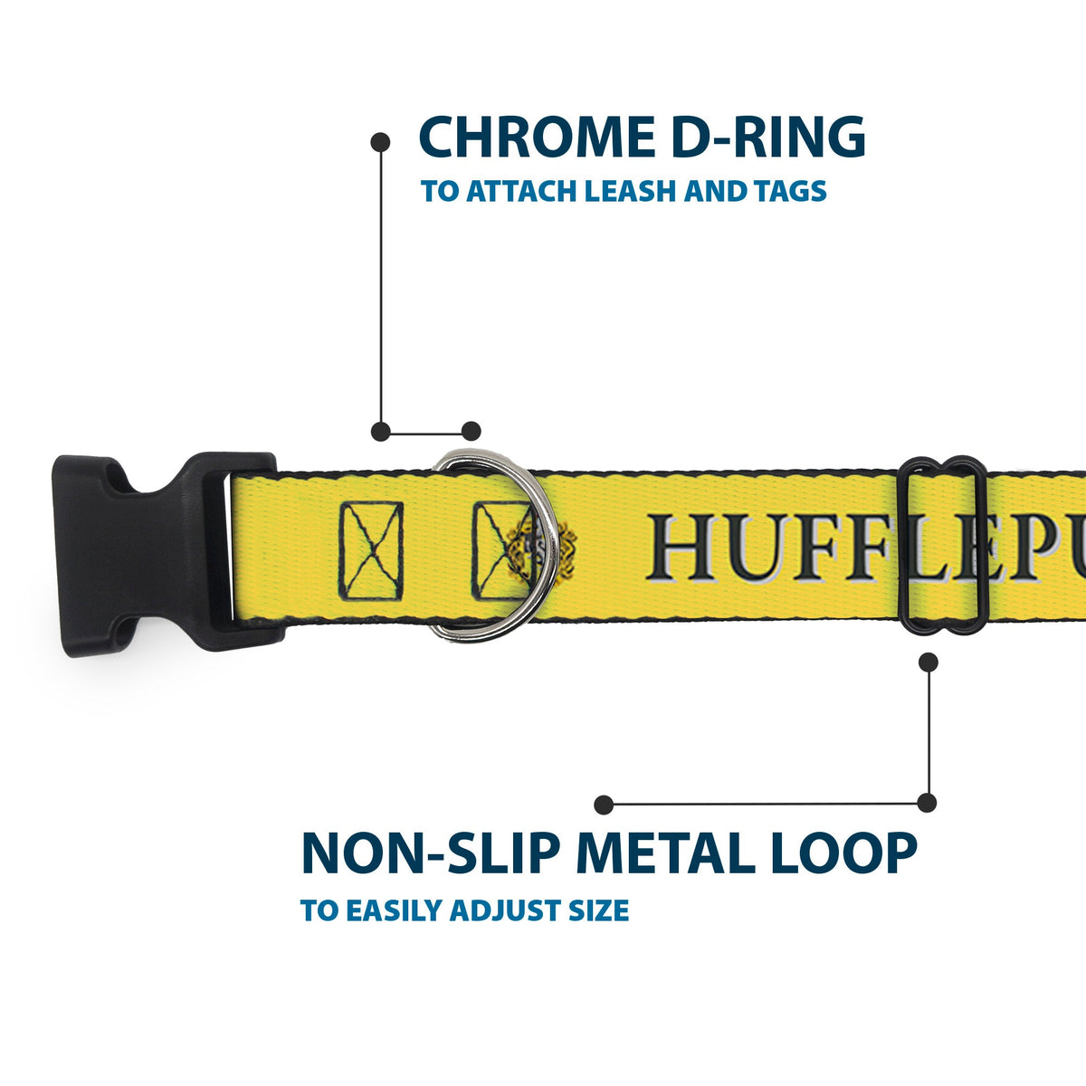 Plastic Clip Collar - Harry Potter HUFFLEPUFF & Crest Yellow/Black