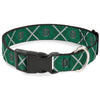 Buckle-Down Harry Potter Slytherin Crest Plaid Plastic Clip Dog Collar