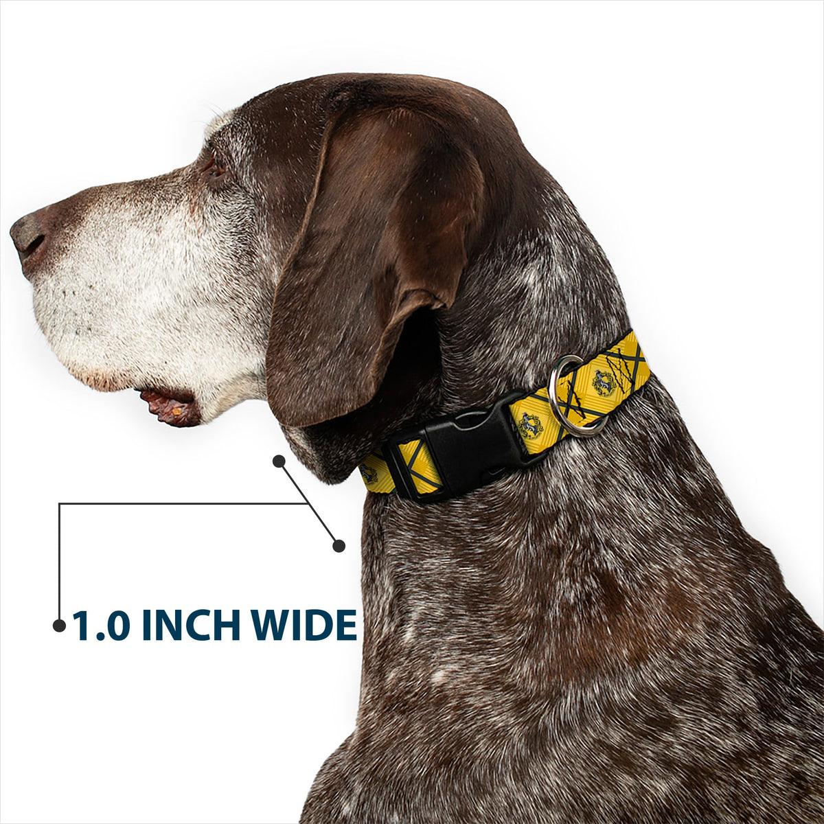 Plastic Clip Collar - Harry Potter Hufflepuff Crest Plaid Yellows/Gray