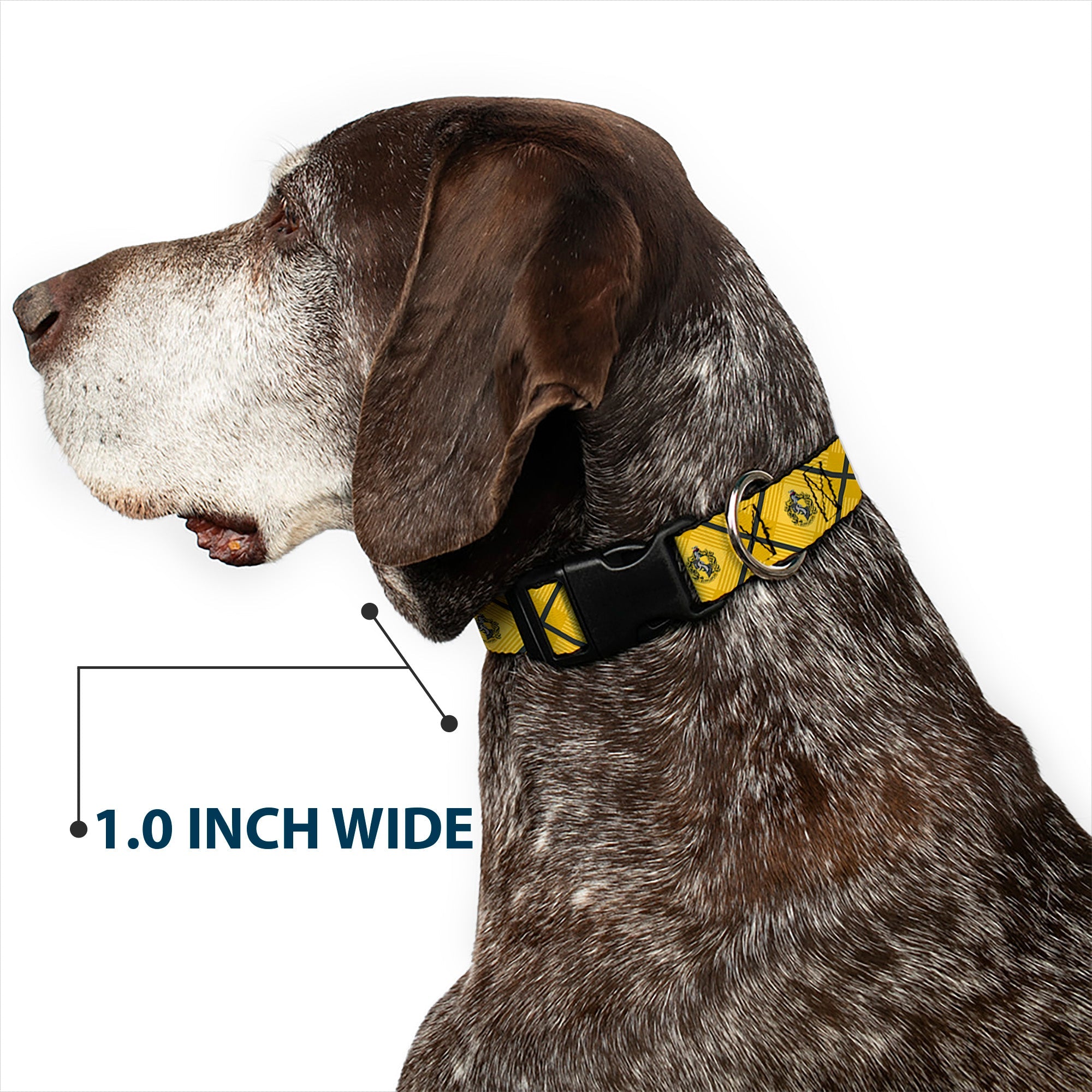 Plastic Clip Collar - Harry Potter Hufflepuff Crest Plaid Yellows/Gray