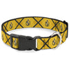 Buckle-Down Harry Potter Hufflepuff Crest Plaid Plastic Clip Dog Collar