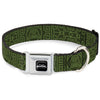 AVATAR LAST AIRBENDER Title Logo Full Color Black/White Seatbelt Buckle Collar - Avatar Last Airbender Earth Element Symbol Black/Olive Green