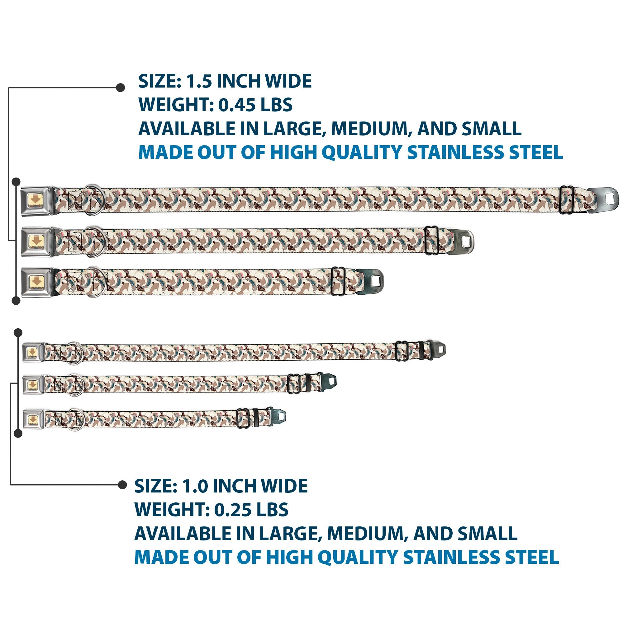 Avatar the Last Airbender Appa Face CLOSE-UP Full Color Seatbelt Buckle Collar - Avatar the Last Airbender Appa Pose Stacked