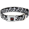MARVEL AVENGERS MARVEL AVENGERS Logo Full Color Black Red White Seatbelt Buckle Collar - Avengers "A" Logo Weathered Black/White