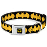 Batman Full Color Black Yellow Seatbelt Buckle Collar - Bat Signal-1 Black/Yellow