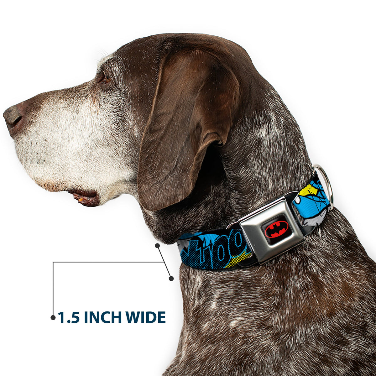 Batman Full Color Black Yellow Seatbelt Buckle Collar - Batman Scene1