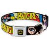 Batman Full Color Black Yellow Seatbelt Buckle Collar - BATGIRL in Action w/Face CLOSE-UP