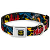 Buckle-Down DC Batman in Action Whoom! Red Skyline Seatbelt Buckle Dog Collar