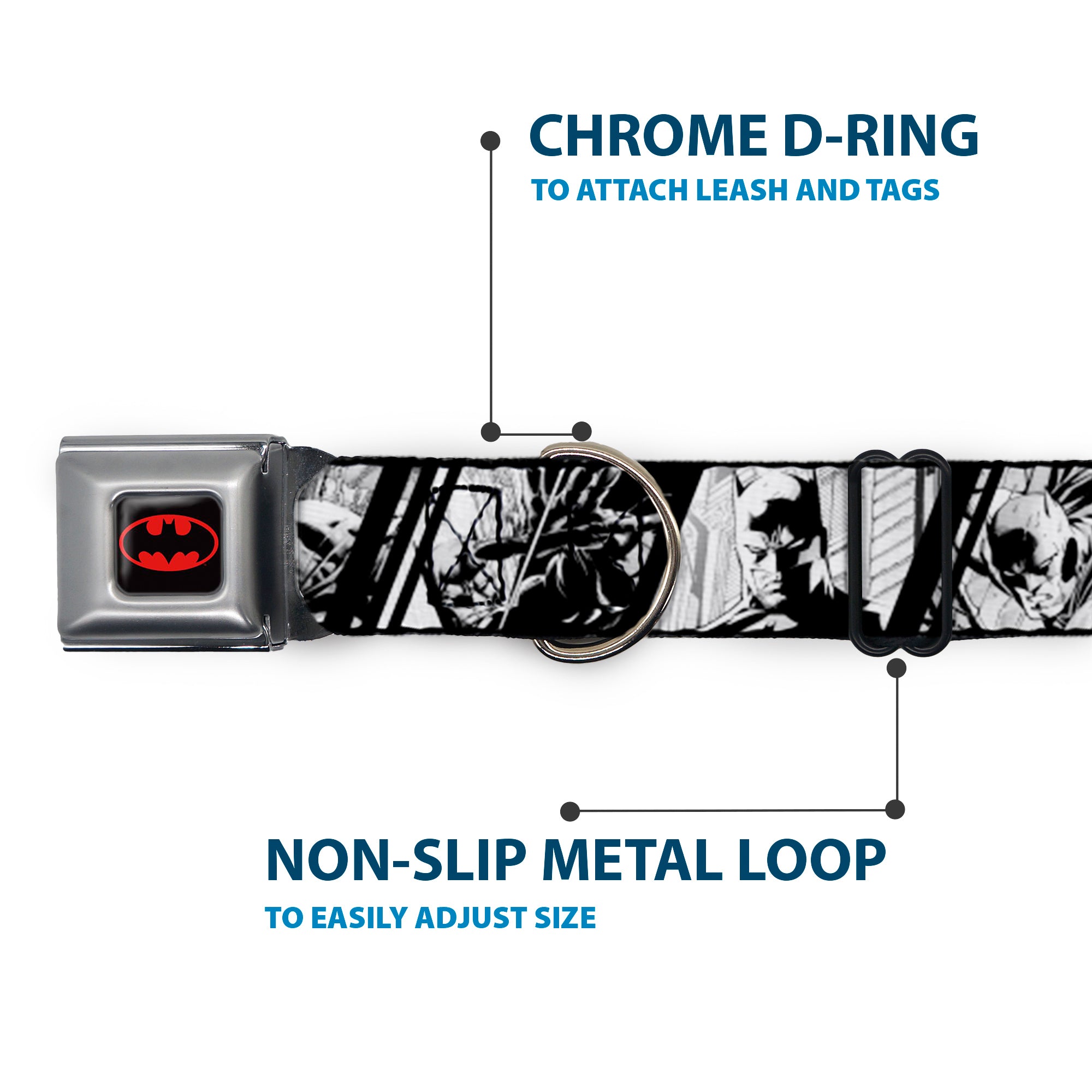 Batman Black/Yellow Seatbelt Buckle Collar - Batman Hush Pose Sketches Black/White