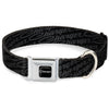 CHARGER Script Emblem Corner Full Color Black/Silver Fade/White Seatbelt Buckle Collar - CHARGER Script Emblem Repeat Black/Grays