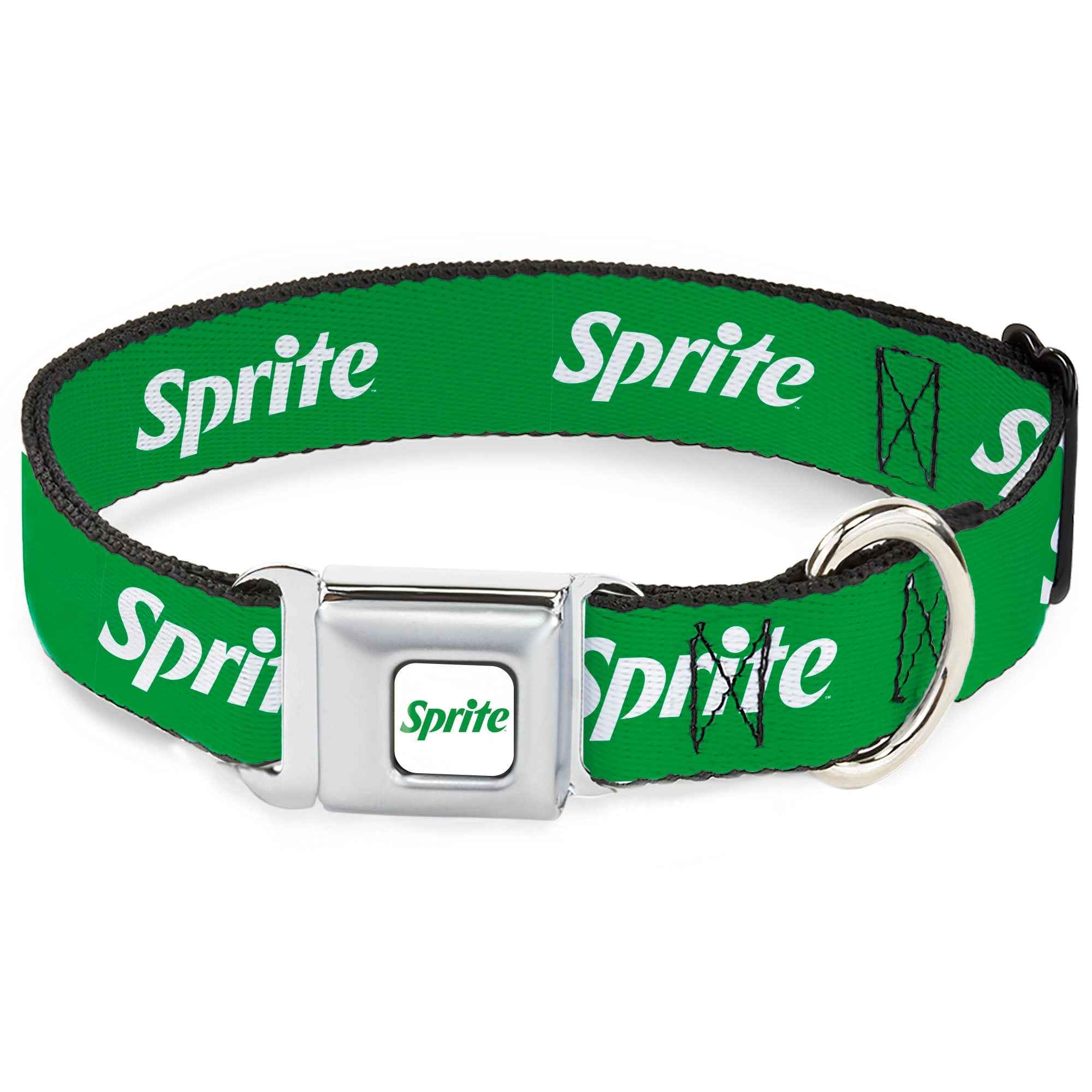 Buckle-Down Sprite Logo Full Color White/Green Seatbelt Buckle Dog Collar - Sprite Logo Green/White