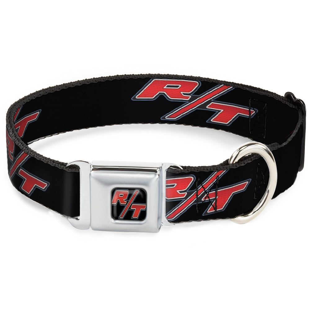 Buckle-Down Dodge Challenger R/T Emblem Black/White/Red & Repeat Black/Blue/White/Red Seatbelt Buckle Dog Collar