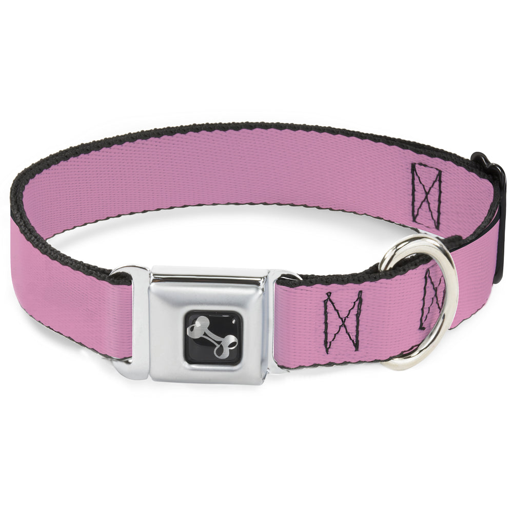Dog Bone Seatbelt Buckle Collar - Baby Pink