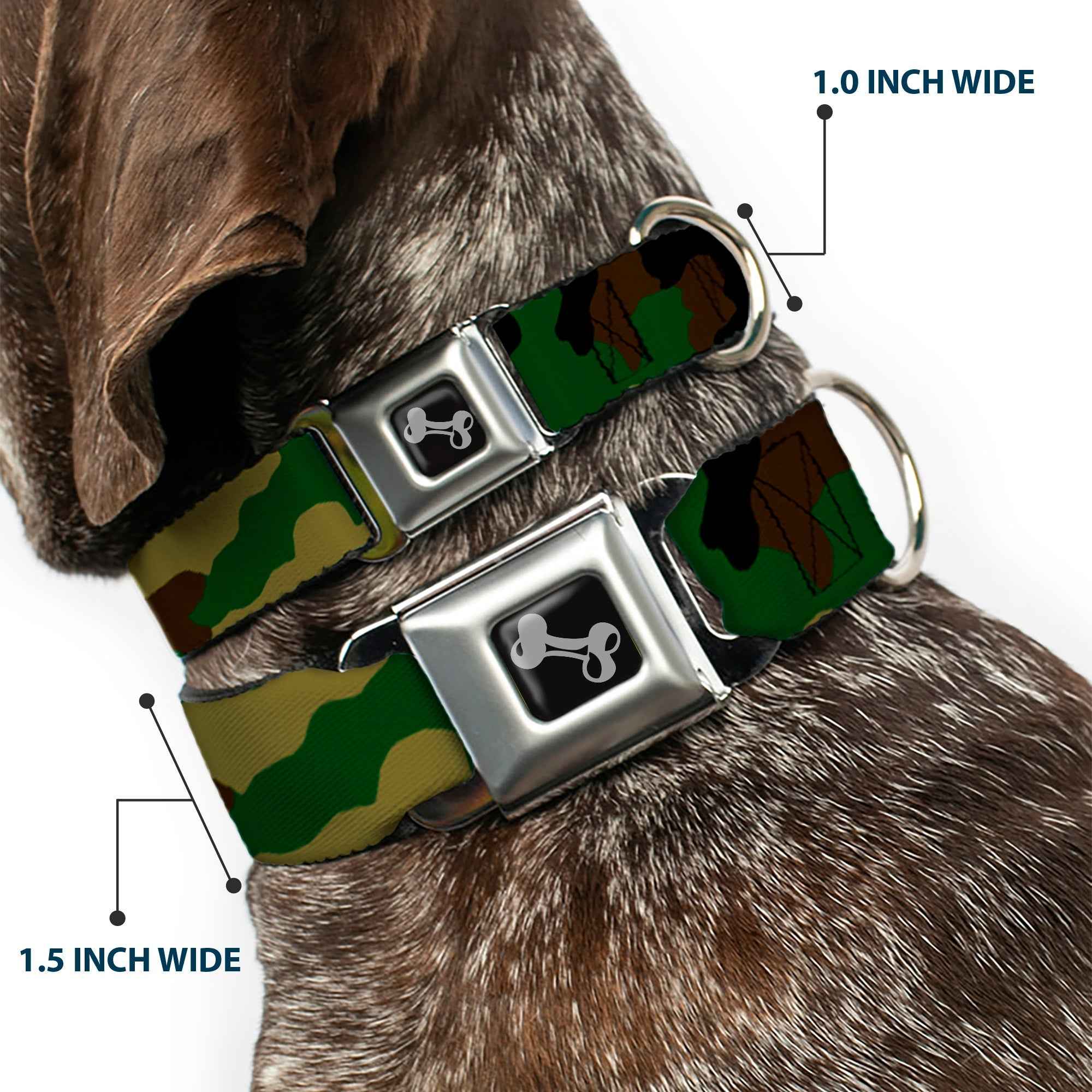 Buckle-Down Camo Olive Seatbelt Buckle Dog Collar