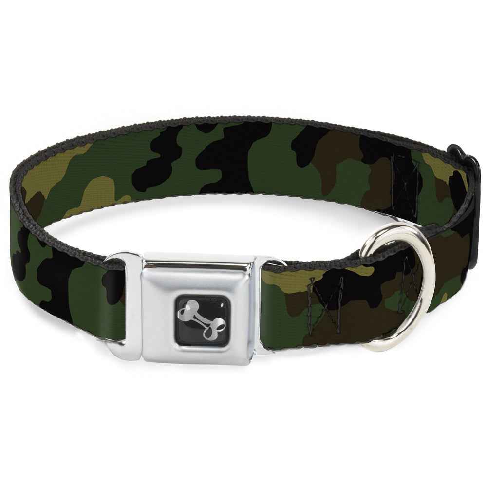 Buckle-Down Camo Olive Seatbelt Buckle Dog Collar