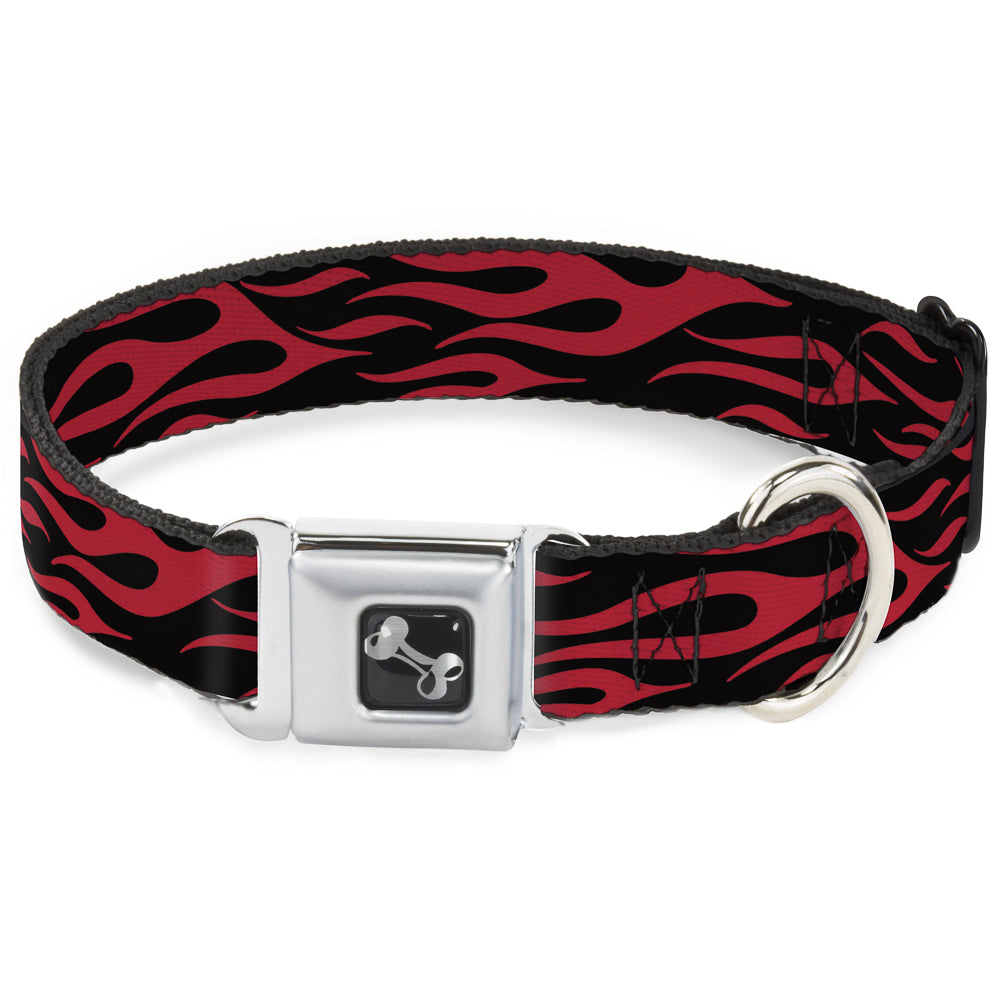 Dog Bone Seatbelt Buckle Collar - Flame Red