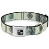 Dog Bone Seatbelt Buckle Collar - 100 Dollar Bill CLOSE-UP