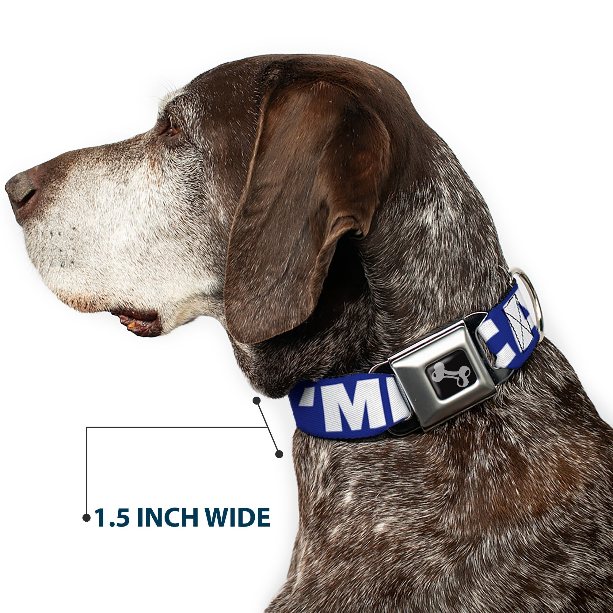 Dog Bone Seatbelt Buckle Collar - MERICA/USA Silhouette Blue/White/US Flag | HT Animal Supply